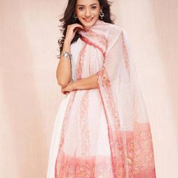 fabindia Women Block Print Dupatta with Tassels image 4