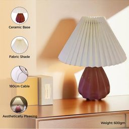 umai Ceramic Base Table Lamp with Fabric Shade image 4
