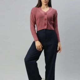 campus sutra Button Down V-neck Cardigan image 4