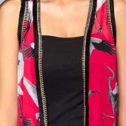 first resort – ramola bachchan Flamingo Print Front-Open Shrug image 4