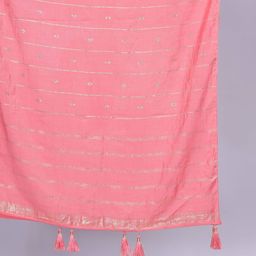 aany's culture Striped Dupatta with Tassels image 4