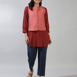 fabindia Women Regular Fit Jacket with Button Closure image 4