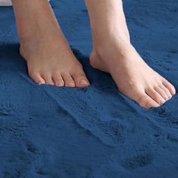 luxehome international Rebbit Fur Rectangle Shape Carpet image 4