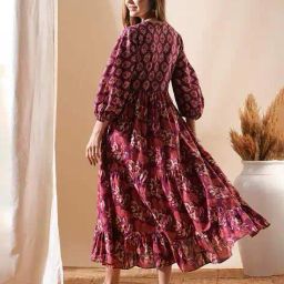 fashor Cotton Block Print A-line Dress image 4