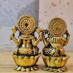 aakrati Set of 2 Brass Laxmi Ganesha Idol image 4