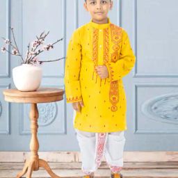 new gen Boys Printed Kurta Pyjama Set image 4