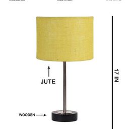 devansh   Jute Table Lamp With Wooden Base image 4
