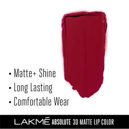lakme Unreal 3D Slim Bullet Matte Finish - Maroon Magic image 4