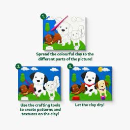 skillmatics Colour with Clay Pups at The Park No Mess Art Clay Canvas image 4