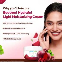 mamaearth Beetroot Hydraful Light Moisturizing Cream with Beetroot & Hyaluronic Acid for Pink Glow image 4