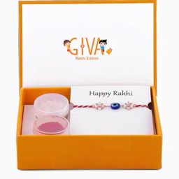 giva Men Sterling Silver Rose Gold-Plated Floral Evil Eye Rakhi image 4