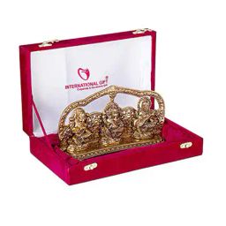international gift Laxmi Ganesh Saraswati Idol with Diyas image 4