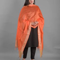 apratim Chanderi Dupatta with Tassels image 4