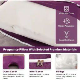 pumpum J-Shape Velour Maternity Pillow image 4
