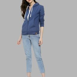 campus sutra Zip-Front Hoodie with Drawstring image 5