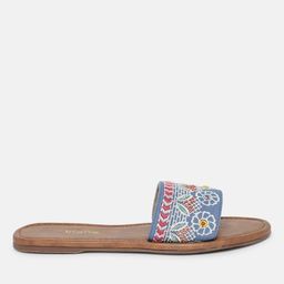 kiana house of fashion Embroidered Slip-On Slides image 5