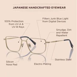 shisen fox Unisex UV-Protected Rectangular-Shaped Full-Rim Frame image 5