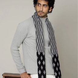 handicraft-palace Men Geometric Print Scarf with Pocket-Square image 5