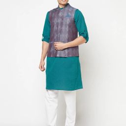 fabindia Abstract Print Nehru Jacket image 5