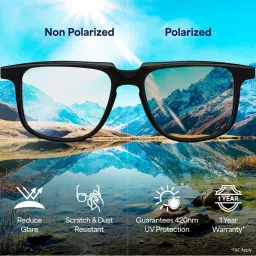 vincent chase Unisex Polarized and UV Protected Rectangle Sunglasses -VC S14078 image 5