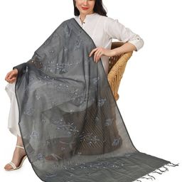 a r silk dupatta hub Embroidered Dupatta with Tassels image 5