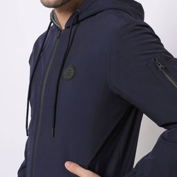 john players Zip-Front Bomber Hoodie with Insert Pockets image 5