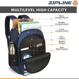zipline Typographic Print Backpack with Adjustable Strap image 5