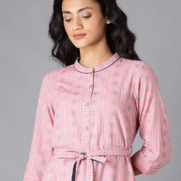aurelia Geometric Pattern A Line Dress with Belt image 5
