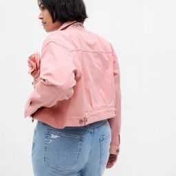 gap LoveShackFancy Denim Jacket With Patch Pockets And Cuffed Sleeves image 5