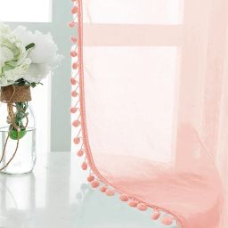 urban space Set of 2 Window Curtains with Pom-Poms image 5