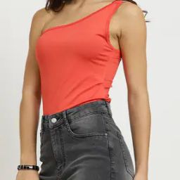 Shein One Shoulder Ring Detail Bodysuits-image-82