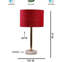 devansh Wooden Base Lighting Table Lamp with Shade image 5
