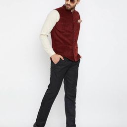 even Textured Nehru Jacket with Insert Pockets image 5