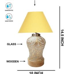 devansh Table Lamp with Shade & Wooden Base image 5