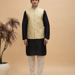 neudis  Men Regular Fit Geometric Nehru jacket image 5