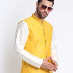kraft india Men Embellished Nehru jacket with Insert Pockets image 5
