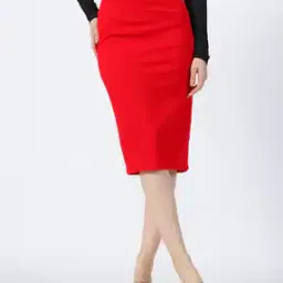 Shein Party Knee Length Front Pleated Pencil Skirt-image-98