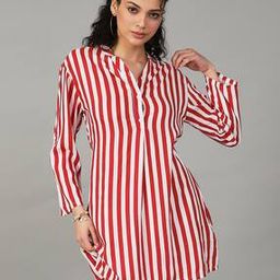 Shein Casual Roll-Up Sleeves Shirt Dress With Front Half Button Closure-image-1