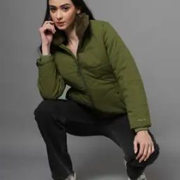 Women Quilted Regular Fit Puffer Jacket-image-48