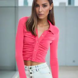 Shein Ruched Cropped Shirt-picture-15