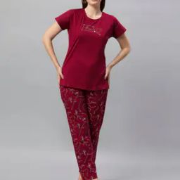 Women Typographic Print T-Shirt & Pyjamas Set-picture-16