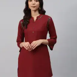 Embellished Tunic with Mandarin Collar-48
