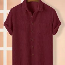 Men Shirt with Spread Collar-image-98