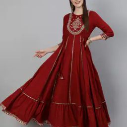 Embellished Flared Kurta-image-1