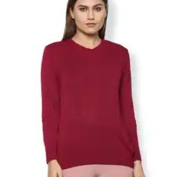 V-neck Pullover with Ribbed Hems-image-69