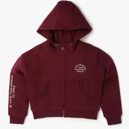 Zip-Front Hoodie with Split-Kangaroo Pockets-image-81