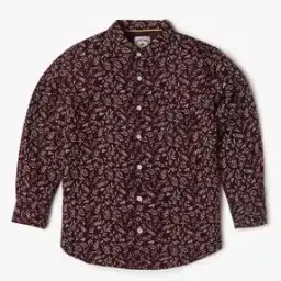 Leaf Print Cotton Shirt-image-45
