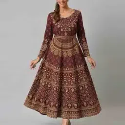 Printed Fit & Flare Dress-image-47