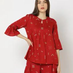 Women Geometric Print Relaxed Fit Top-image-91