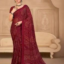 Printed Saree with Contrast Border-picture-12